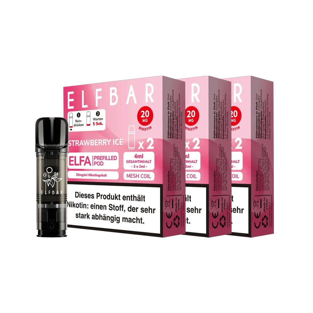 ELFBAR ELFA Prefilled Pod x 2 - Strawberry Ice 2.0% , 3er Pack 