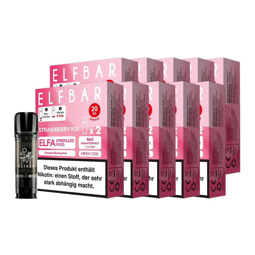 ELFBAR ELFA Prefilled Pod x 2 - Strawberry Ice 2.0% , 10er Pack 