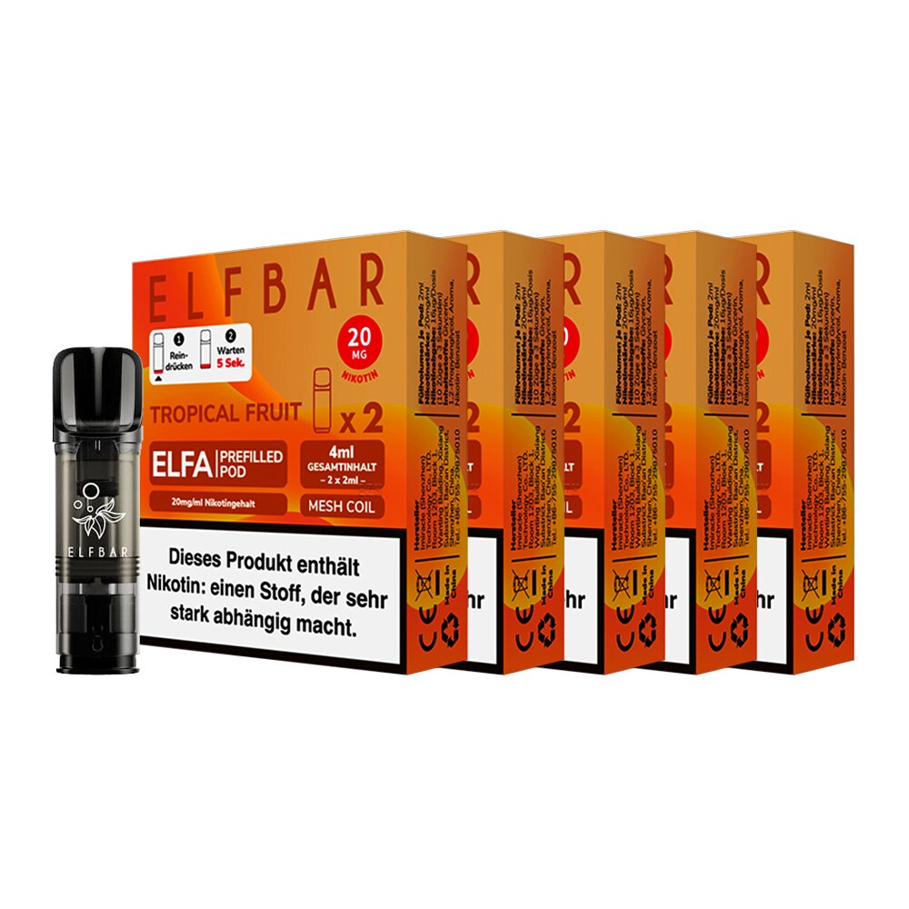 ELFBAR ELFA Prefilled Pod x 2 - Tropical Fruit 2.0% , 5er Pack 