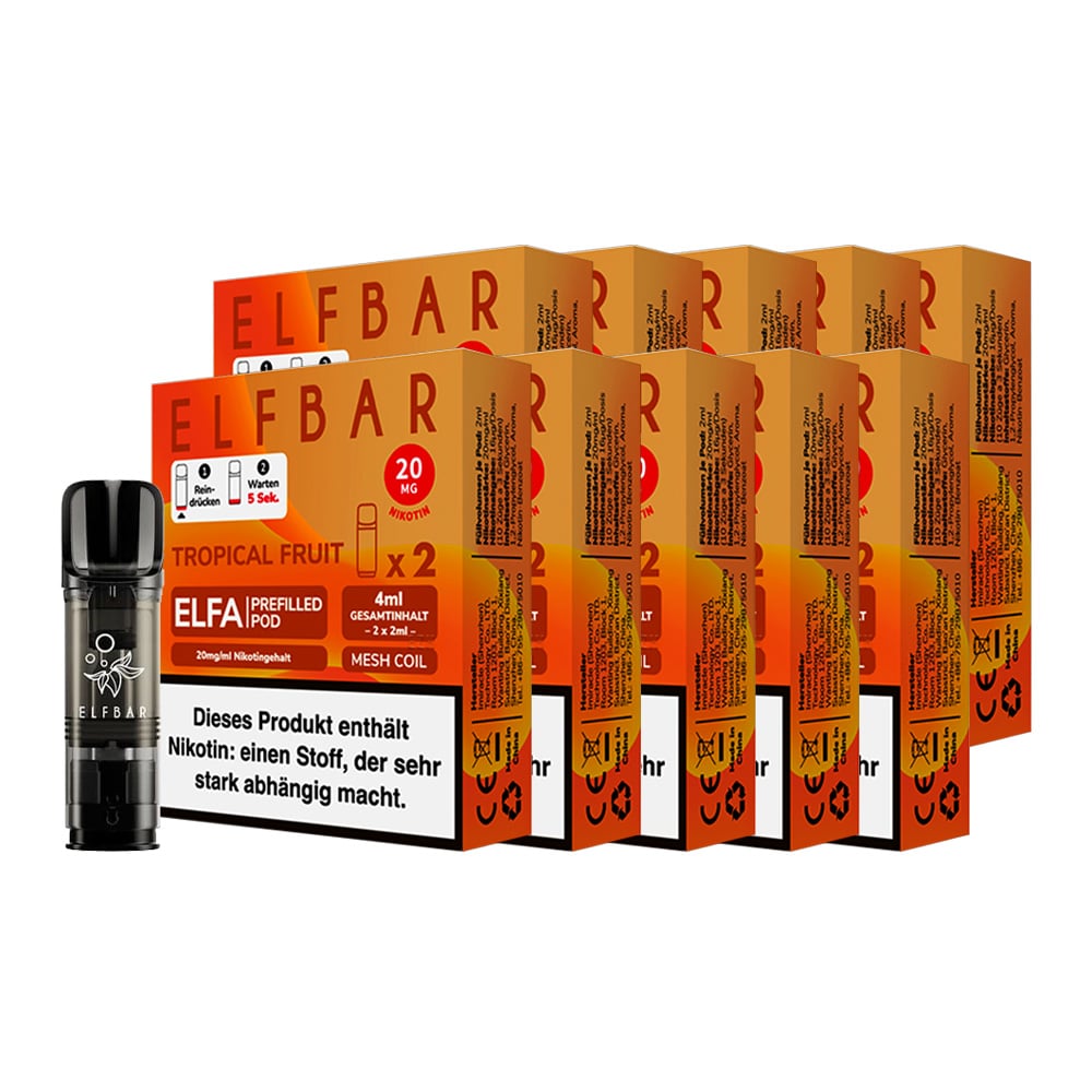 ELFBAR ELFA Prefilled Pod x 2 - Tropical Fruit 2.0% , 10er Pack 