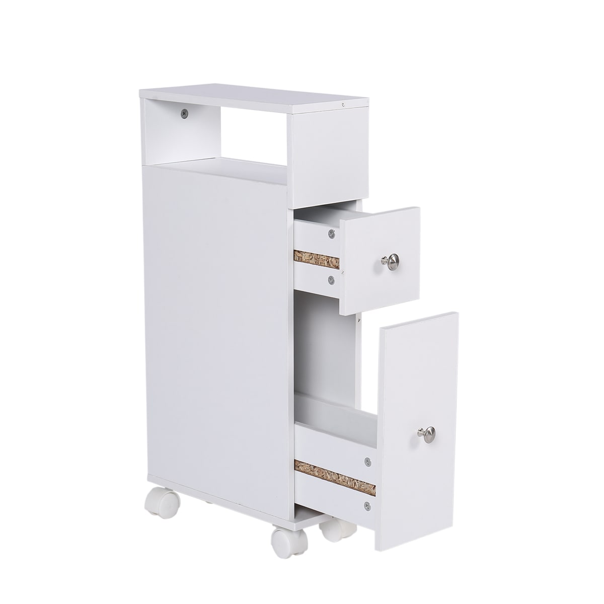 HappyHome Badschrank mit Rollen HBS01-WEI 