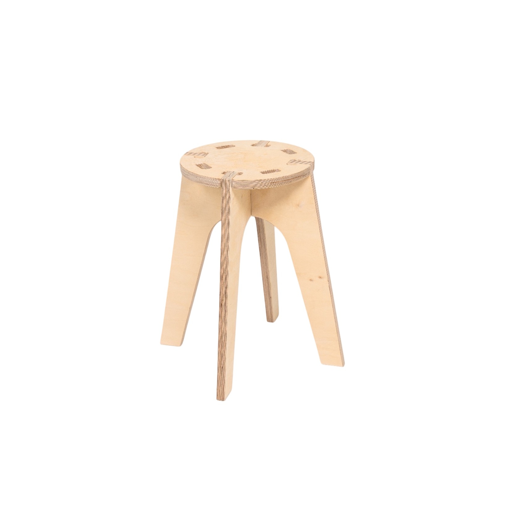 LITUA Runder Hocker - tabi aus Holz 