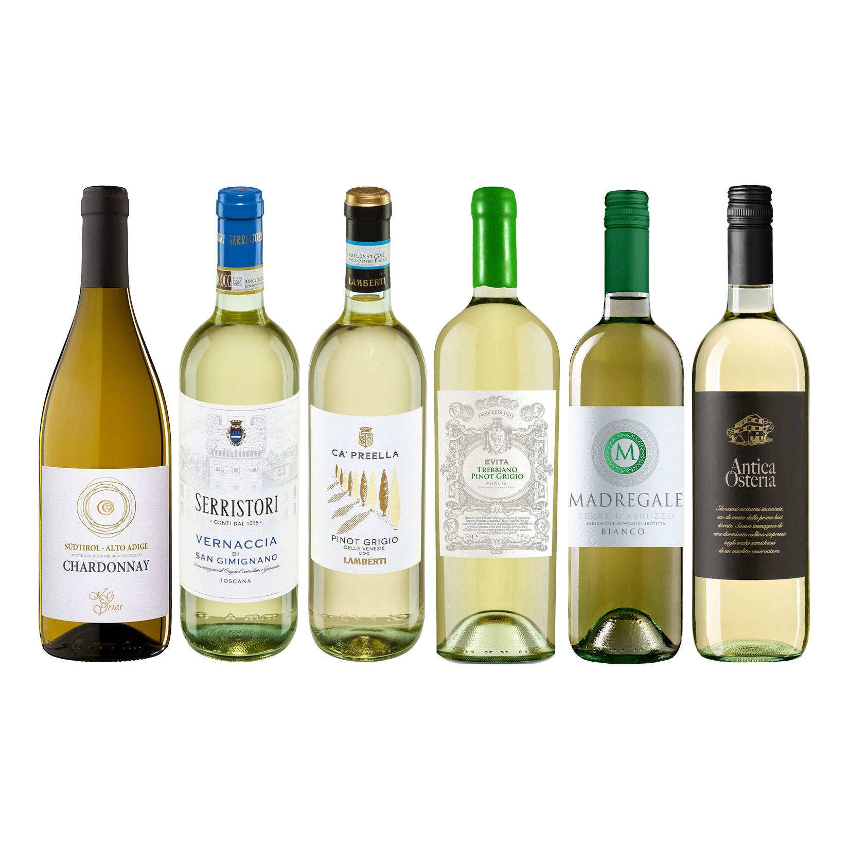 Weinpaket Italienreise "Wei&szlig;" 11,5 - 13,0 % vol 6 x 0,75 Liter 