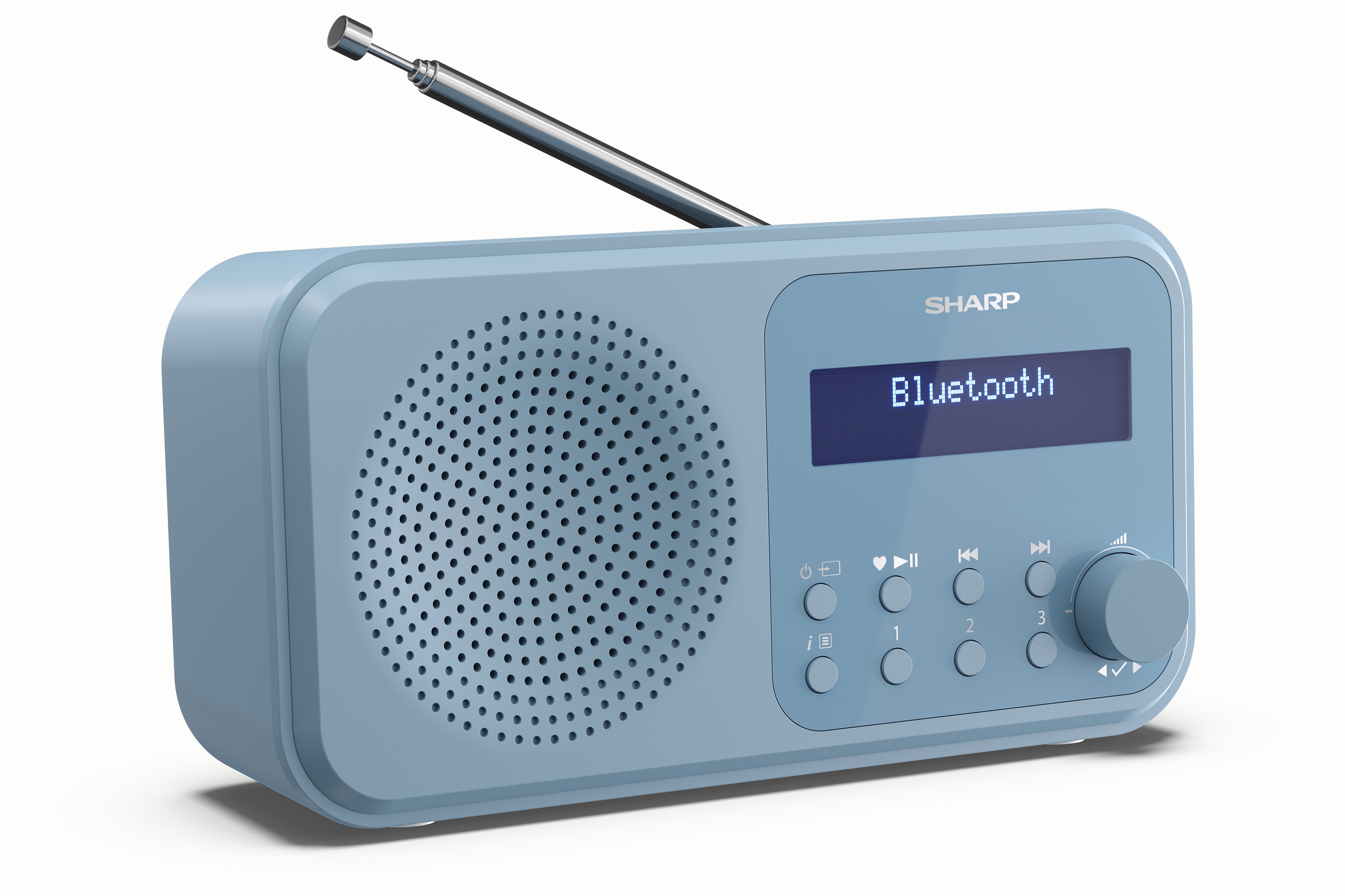 Sharp DR-P420 Tokyo DAB+ Digitalradio Bluetooth Lautsprecher UKW DAB Wecker Dual-Alarm blau 