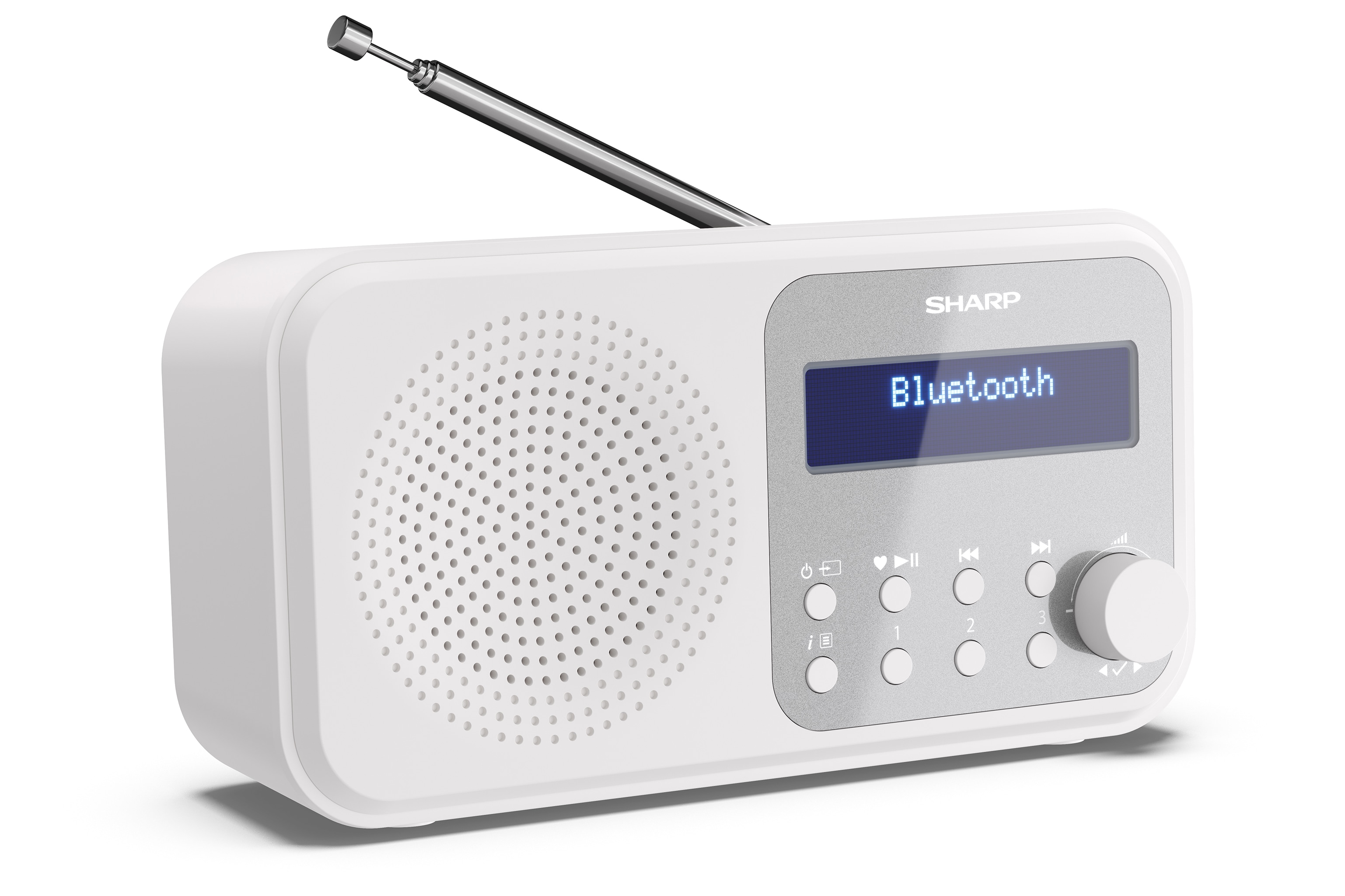 Sharp DR-P420 Tokyo DAB+ Digitalradio Bluetooth Lautsprecher UKW DAB Wecker Dual-Alarm wei&szlig; 