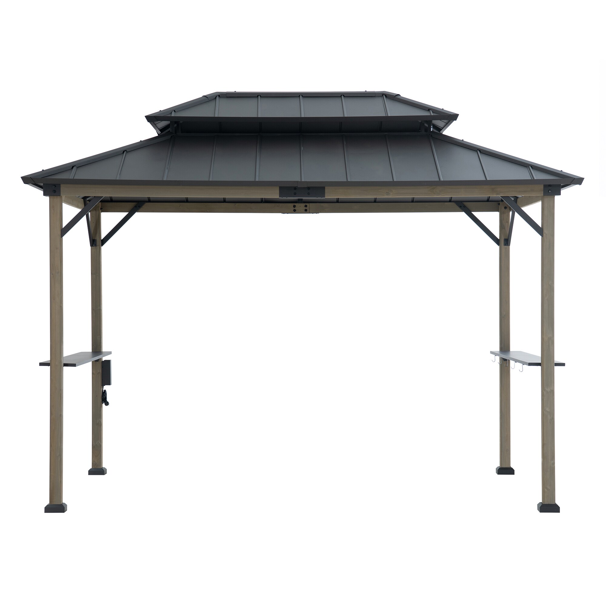 Zedernholz Grillpavillon Zupo - 360cm x 240cm, braun 