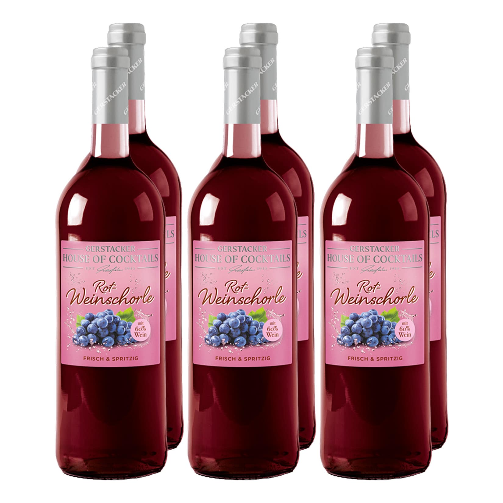 Gerstacker Weinschorle rot 6,0 % vol 6 x 1,0 Liter 