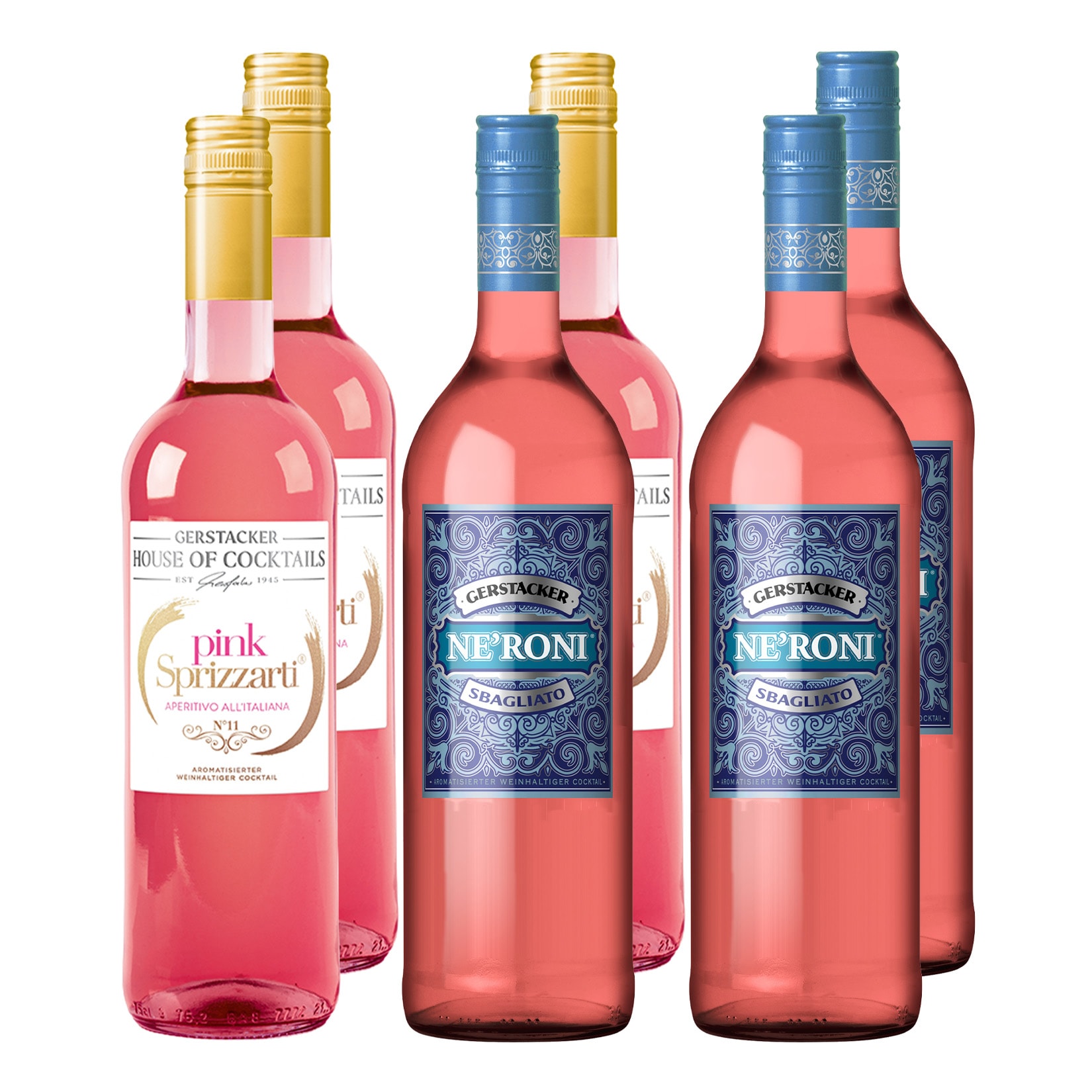 Gerstacker House of Cocktails Mischkarton 5-6 % vol, verschiedene Sorten, 6 x 0,75 Liter 
