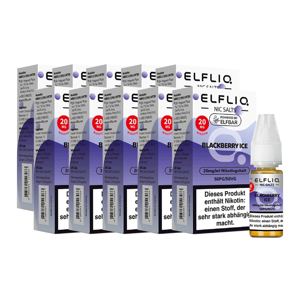 ELFBAR ELFLIQ - Blackberry Ice Nicotine Salt Liquid 10ml 2.0% 10er Pack 