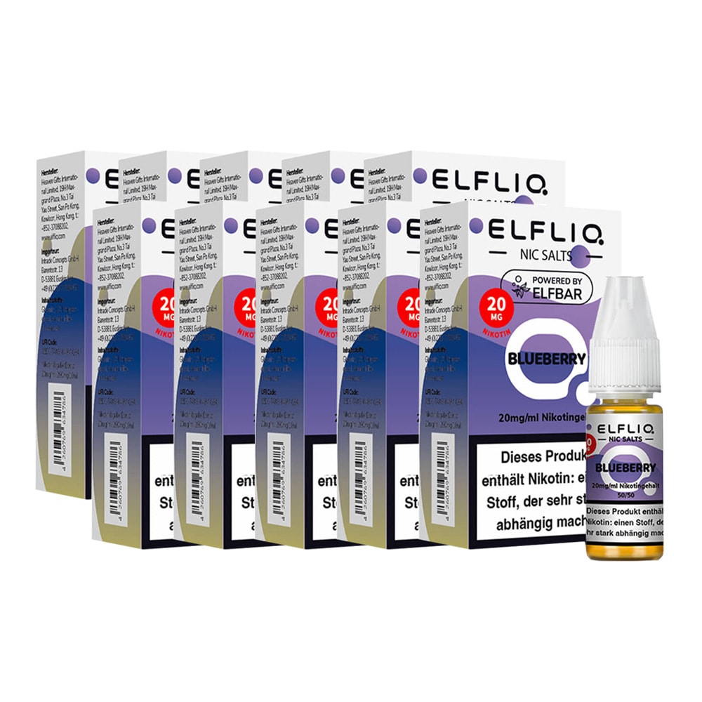 ELFBAR ELFLIQ - Blueberry Nicotine Salt Liquid 10ml 2.0% 10er Pack 