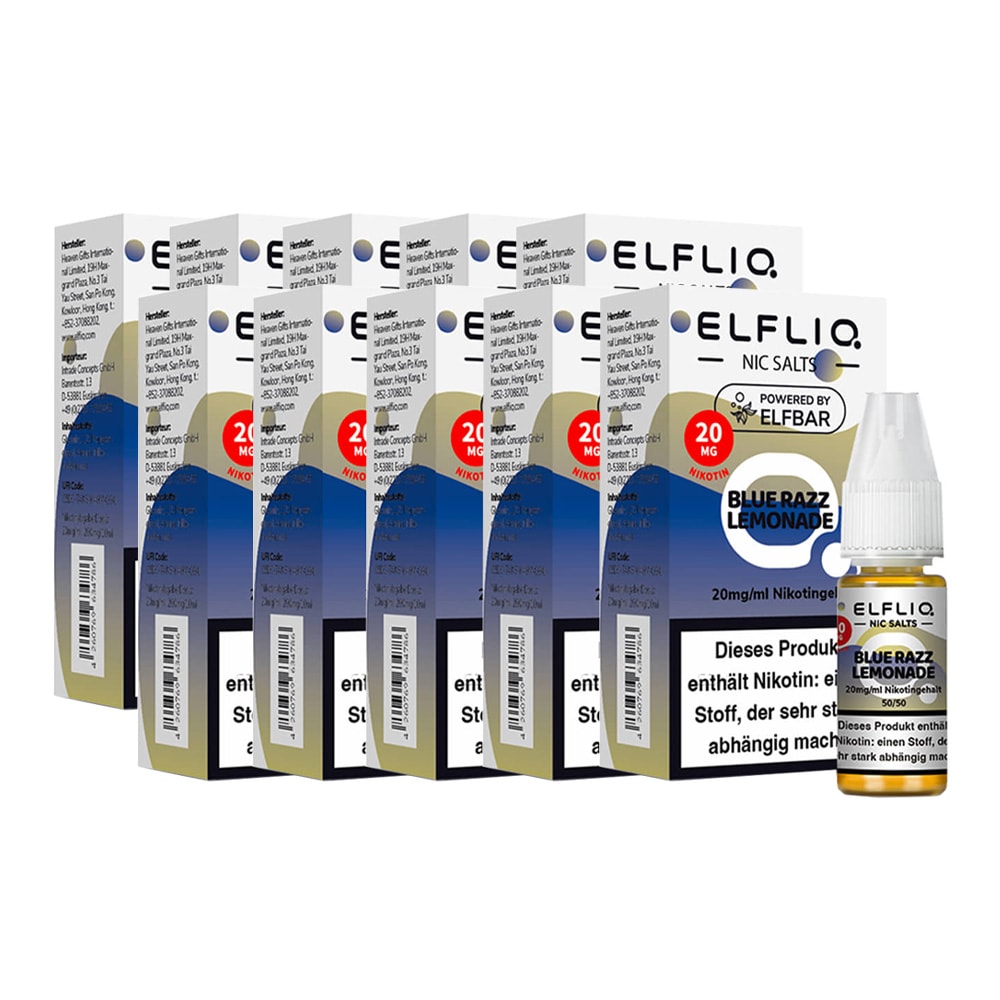 ELFBAR ELFLIQ - Blue Razz Lemonade Nicotine Salt Liquid 10ml 2.0% 10er Pack 