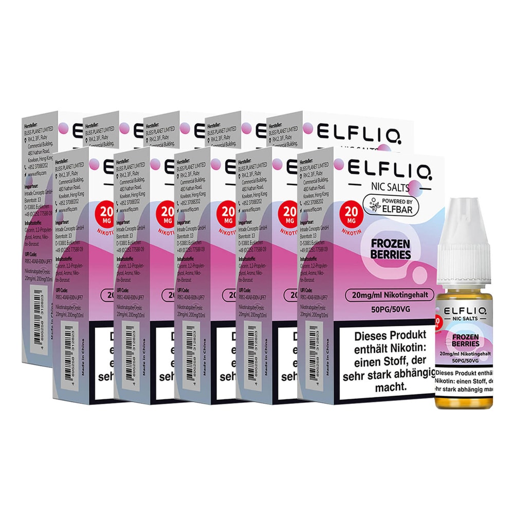 ELFBAR ELFLIQ - Frozen Berries Nicotine Salt Liquid 10ml 2.0% 10er Pack 