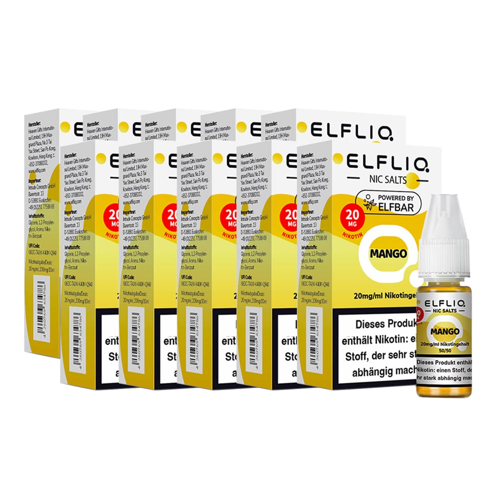 ELFBAR ELFLIQ - Mango Nicotine Salt Liquid 10ml 2.0% 10er Pack 