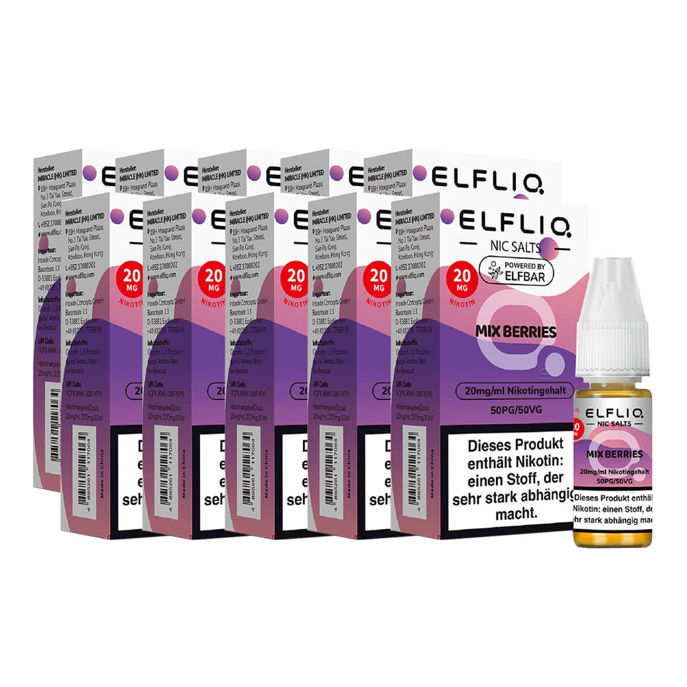 ELFBAR ELFLIQ - Mix Berries Nicotine Salt Liquid 10ml 2.0% 10er Pack 