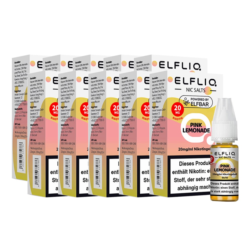 ELFBAR ELFLIQ - Pink Lemonade Nicotine Salt Liquid 10ml 2.0% 10er Pack 