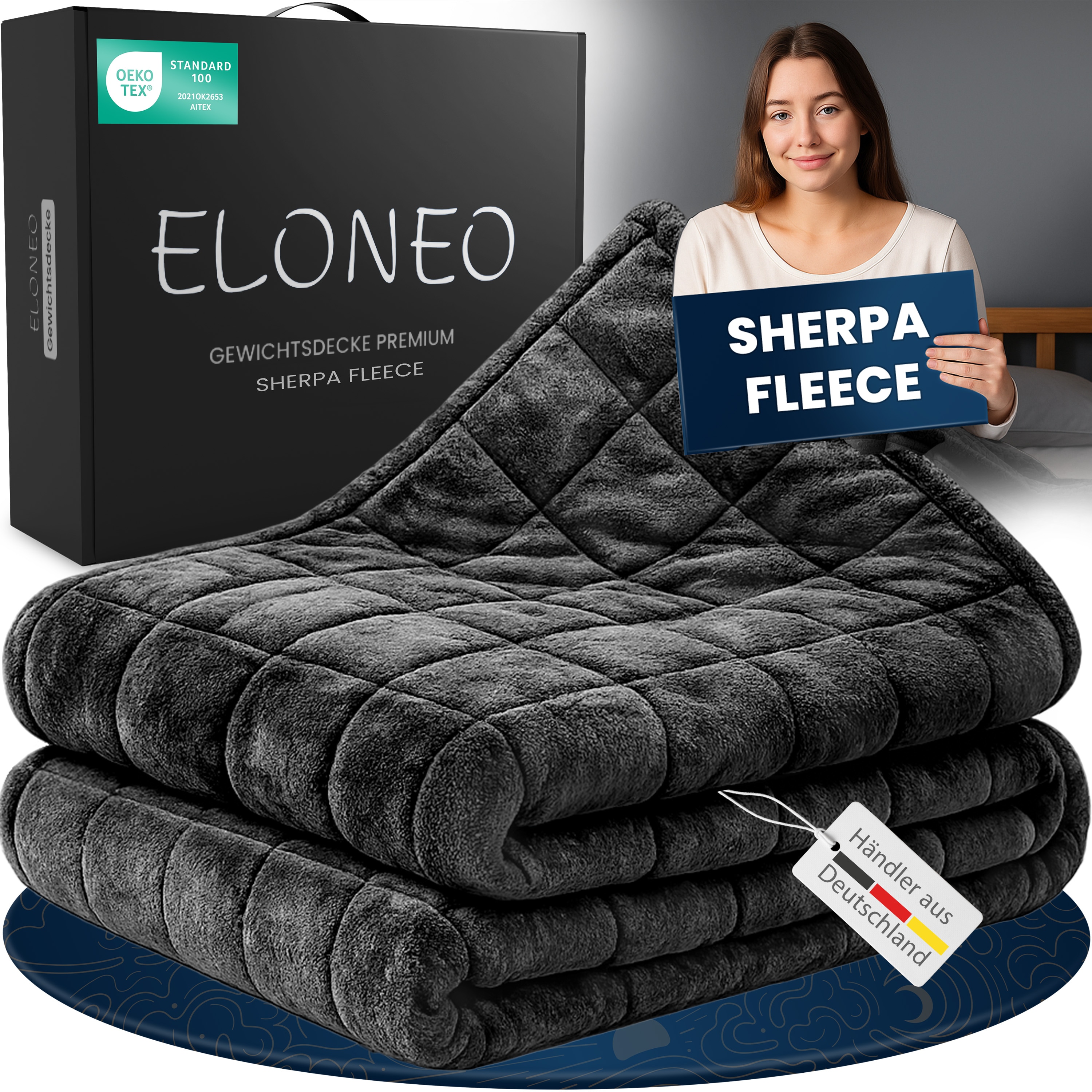 ELONEO Gewichtsdecke Fleece 