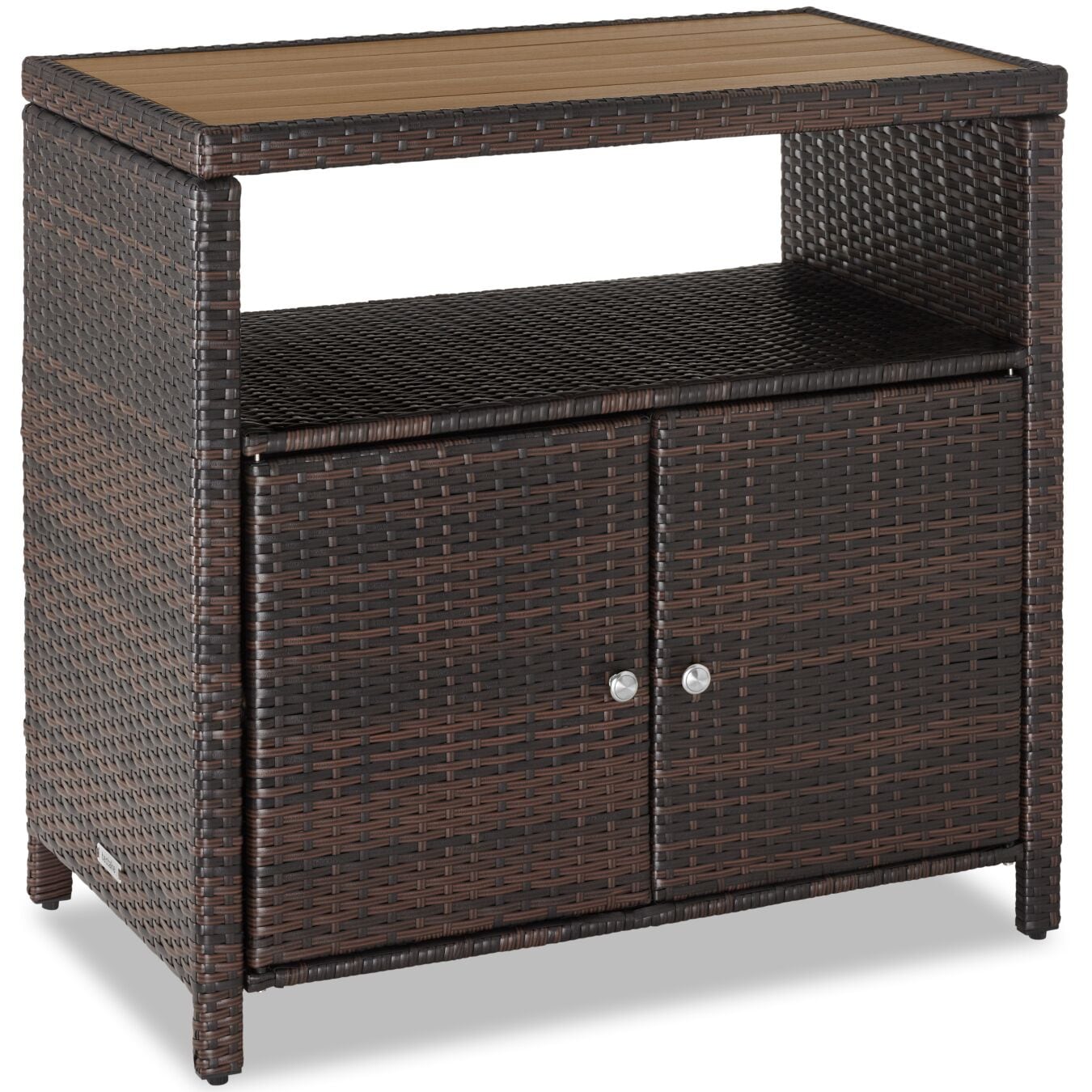 tectake&reg; Gartenschrank, wetterfest und UV-best&auml;ndig, starkes Magnetschloss, 110 kg Belastbarkeit, h&ouml;henverstellbare F&uuml;&szlig;e, 90 x 55,5 x 87 cm 