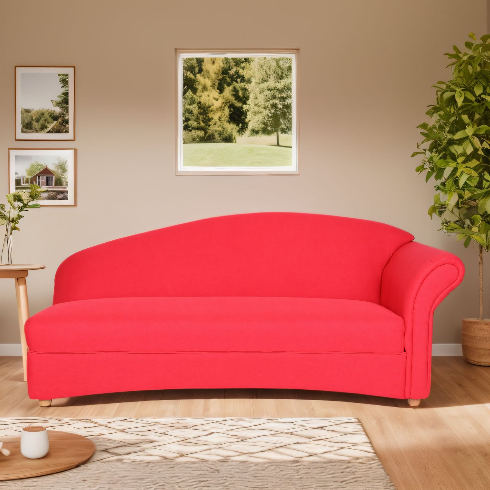 3-Sitzer Sofa Loretta mit rechter Armlehne, ca. 193 x 83 x 85 cm - Rosa