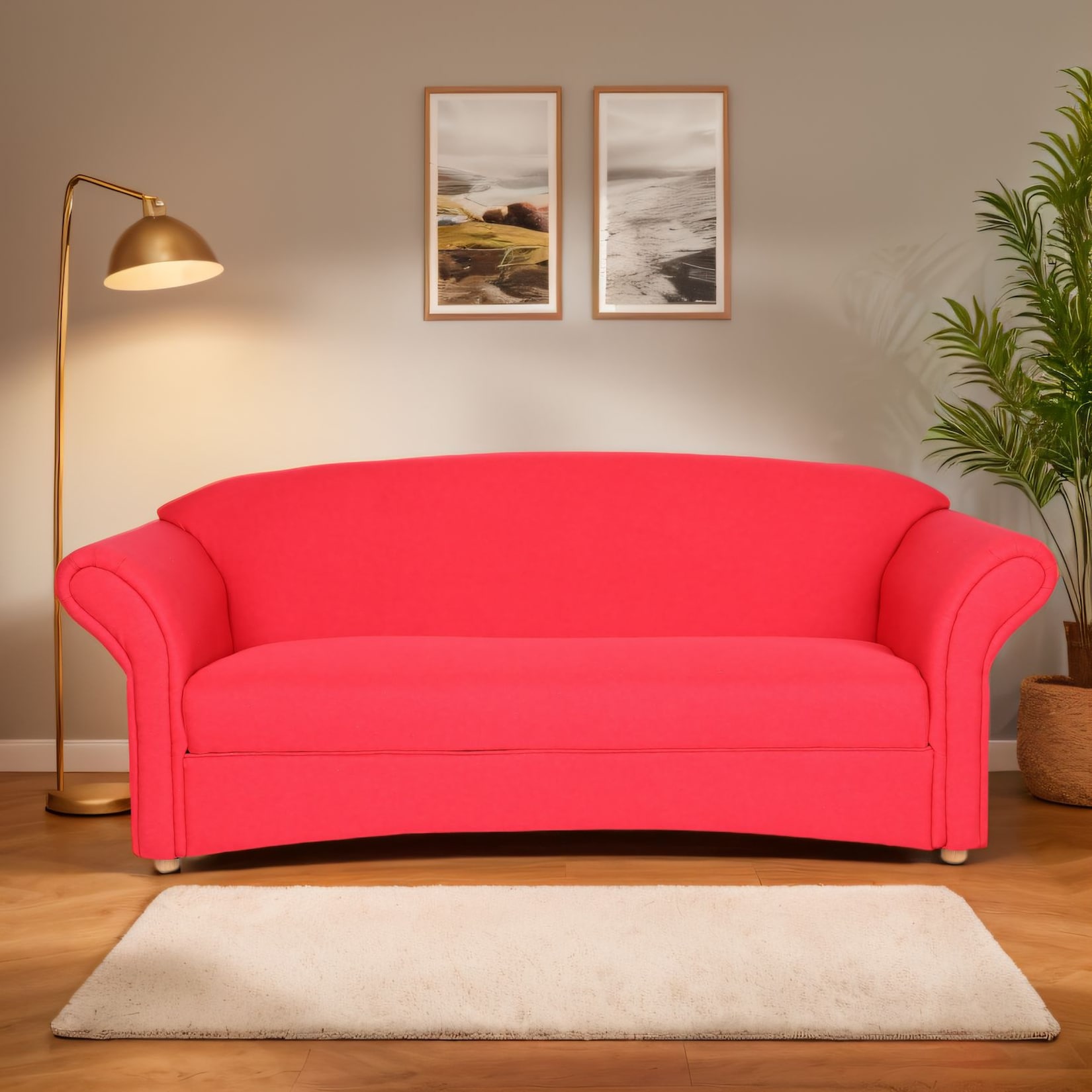 3-Sitzer Sofa Loretta, ca. 204 x 83 x 85 cm – Rosa