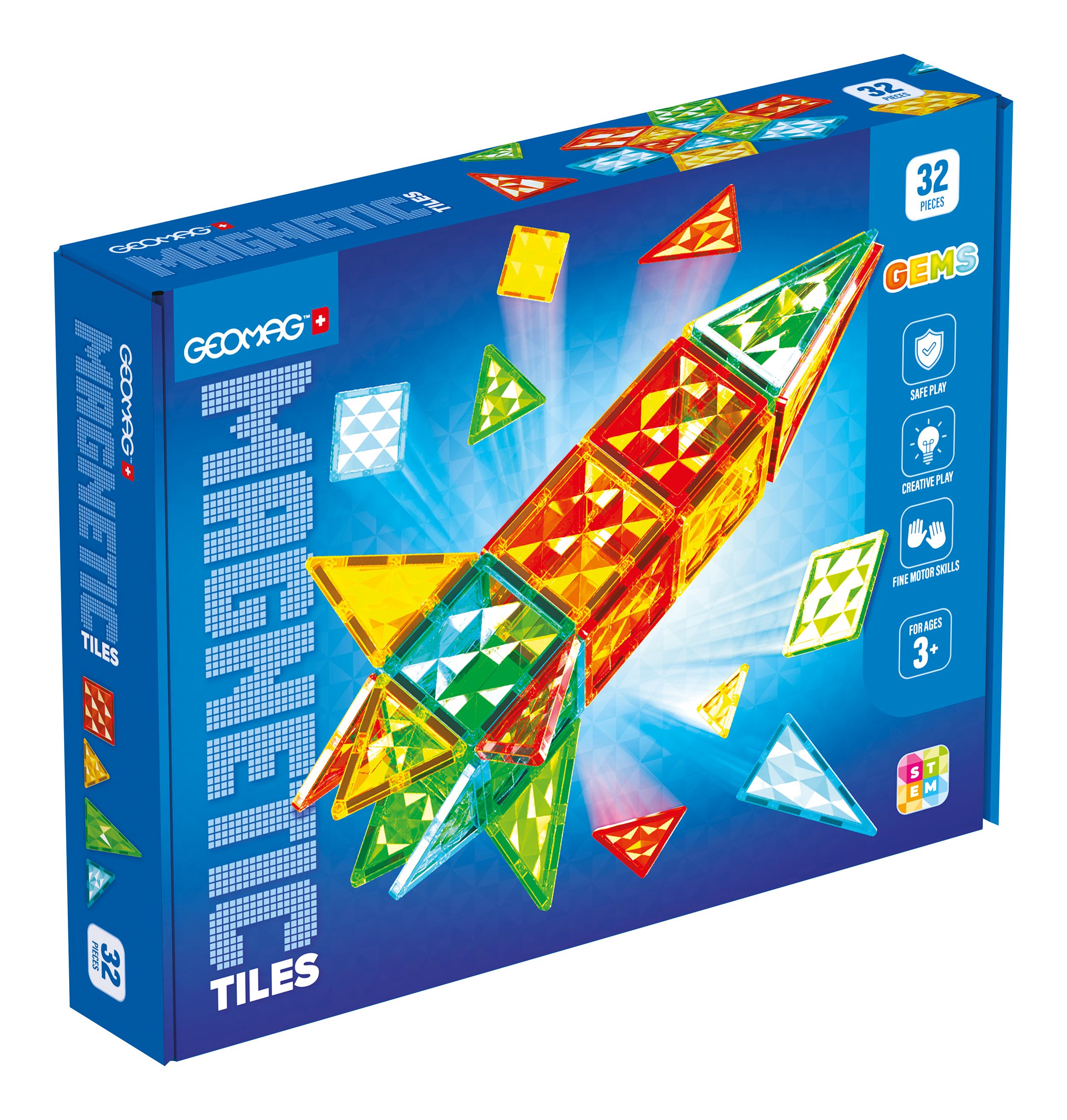 4105 Geomag Magnetic Tiles Gems  Rocket 32 