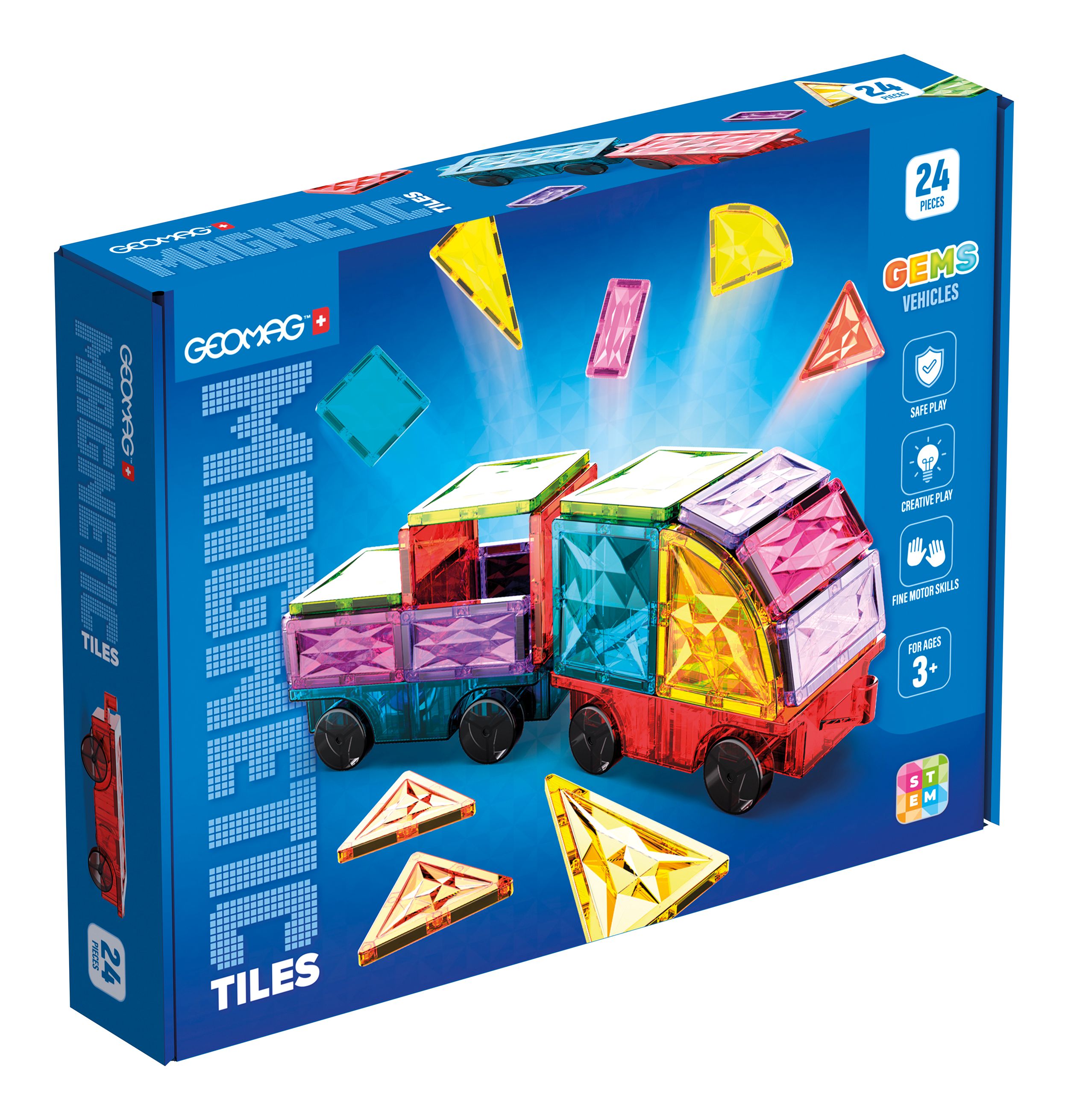 4211 Geomag Magnetic Tiles Gems Vehicles 24 