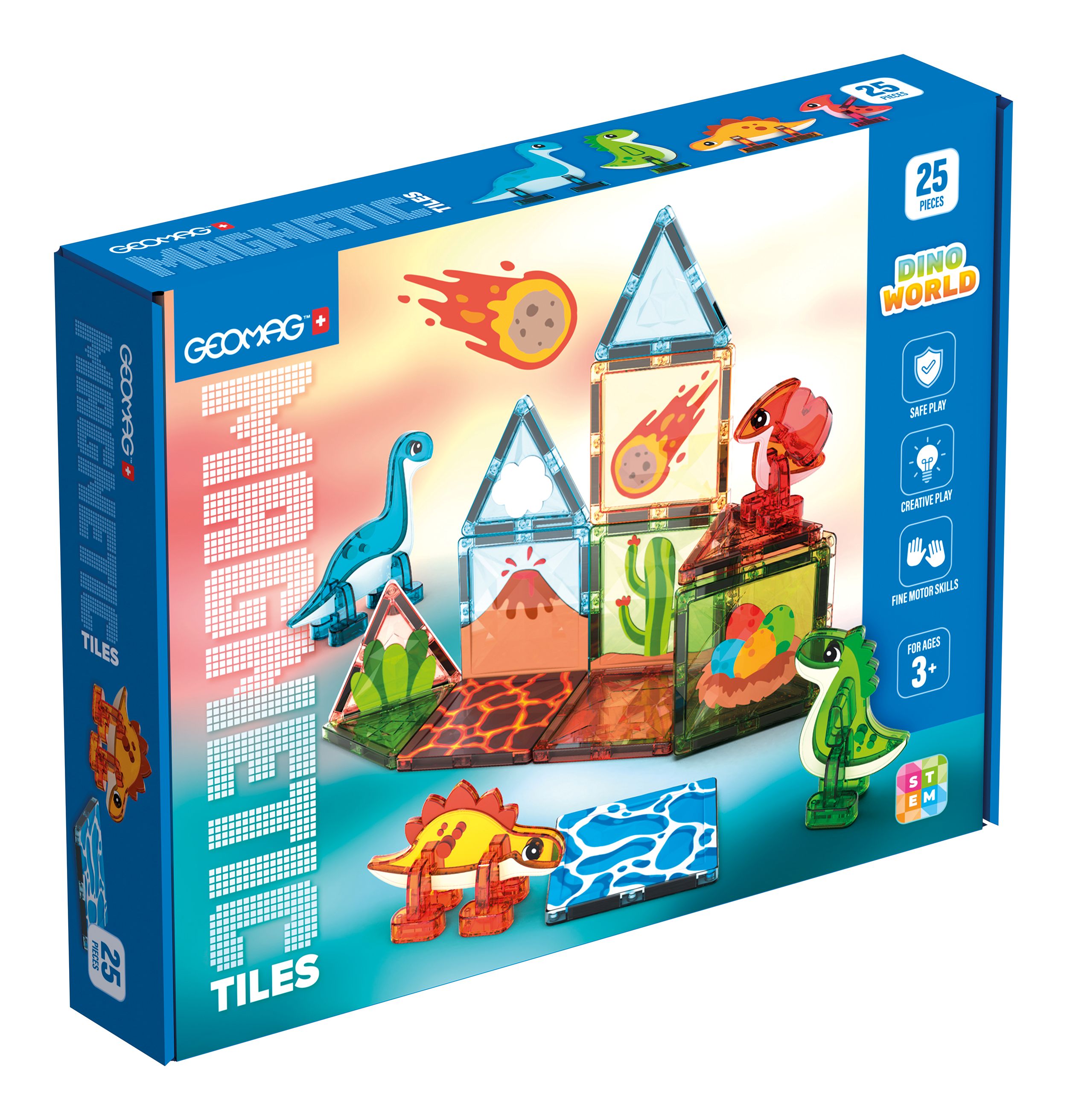 4221 Geomag Magnetic Tiles Dino World 25 