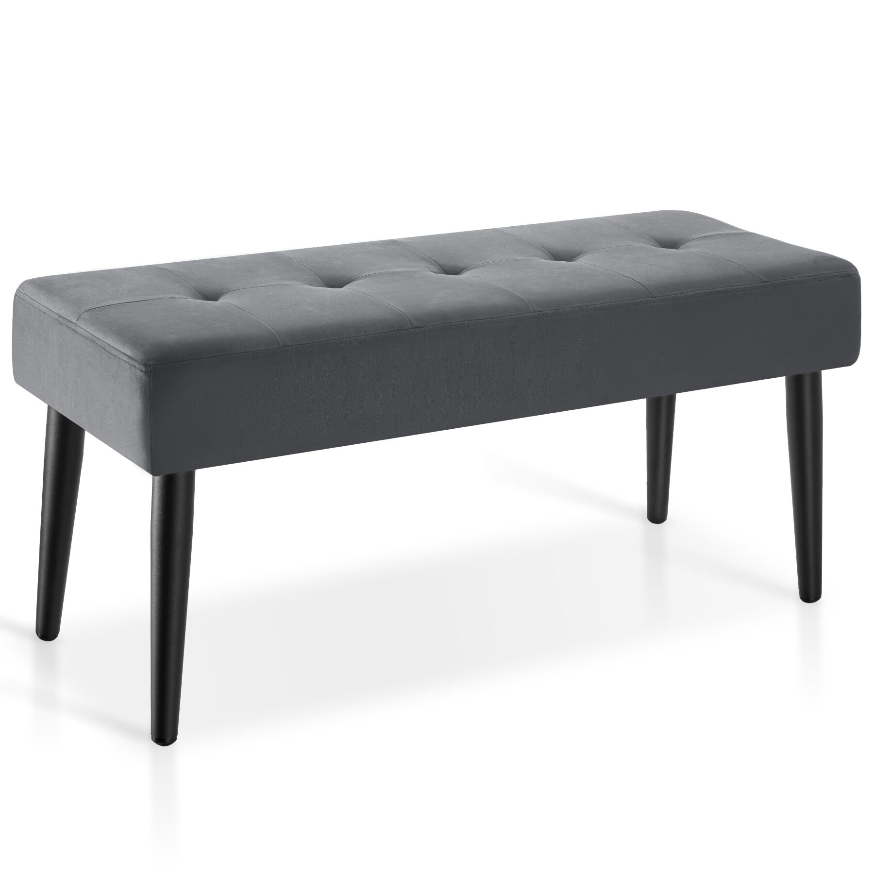 tectake&reg; Sitzbank, mit Samt oder Boucl&eacute;, bodenschonende Kunststoffkappen, Belastbarkeit 220 kg, 95 x 38 x 45 cm 