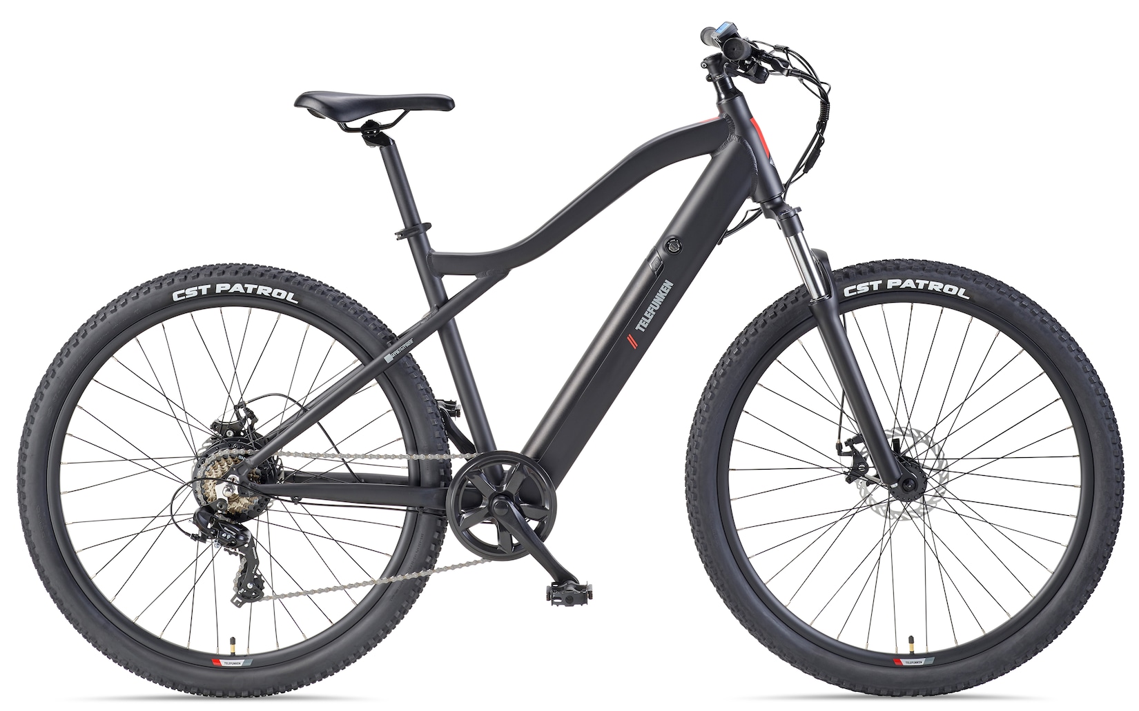 TELEFUNKEN MT922 E-MTB Mountainbike, 7-Gang Kettenschaltung, Heckmotor, 489,6 Wh Akku, 29" schwarz