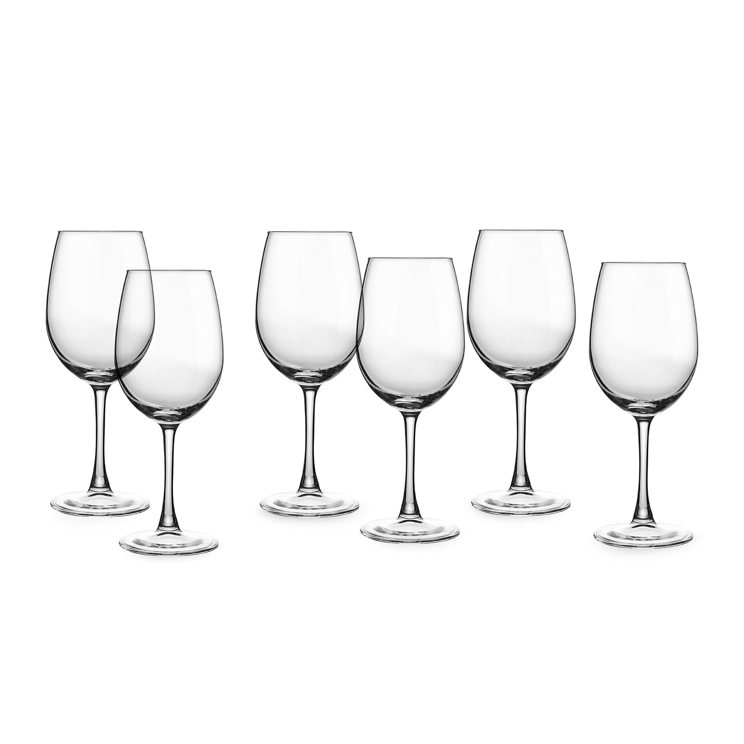 Weißwein-Gläser 6er Set ca. , Zeitlose Weingläser, Weinkelche, Robuste Gläser, spülmaschinenfest