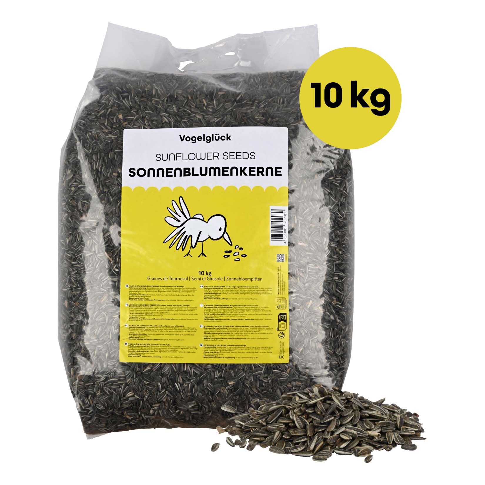 Vogelgl&uuml;ck Sonnenblumenkerne f&uuml;r Wildv&ouml;gel, 10 kg 