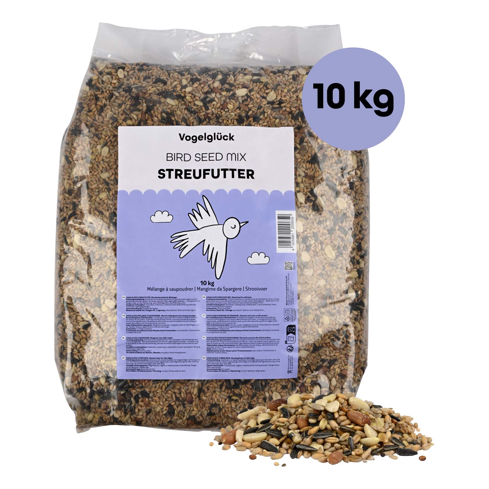 Vogelgl&uuml;ck Streufutter f&uuml;r Wildv&ouml;gel, 10 kg 