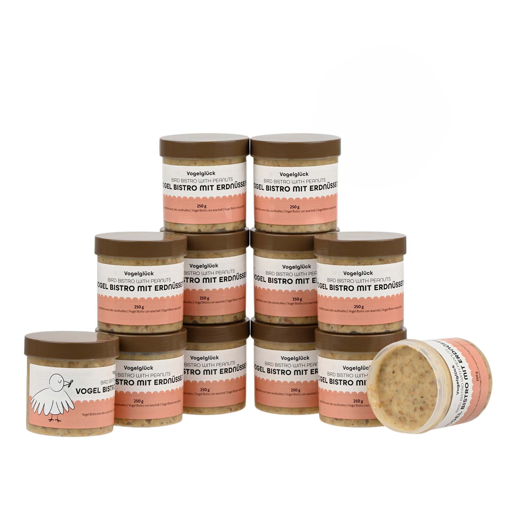 Vogelgl&uuml;ck Bistro Erdn&uuml;sse im Becher, 12er Pack 