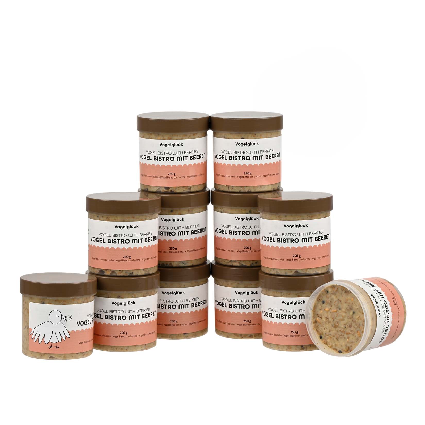 Vogelgl&uuml;ck Bistro Fr&uuml;chte und Beeren im Becher je 250 g, 12er Pack 