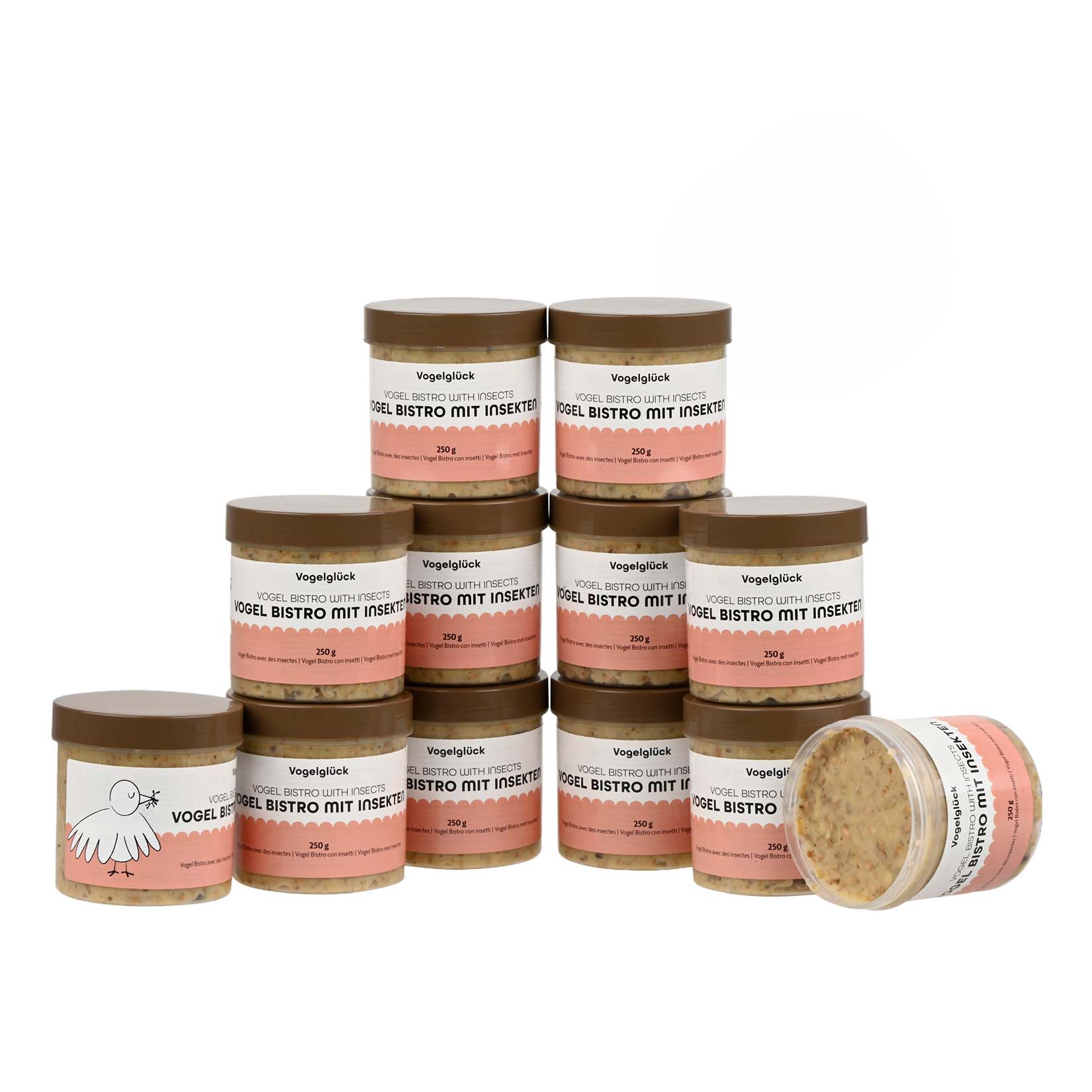 Vogelgl&uuml;ck Bistro Insekten im Becher 250 g, 12er Pack 