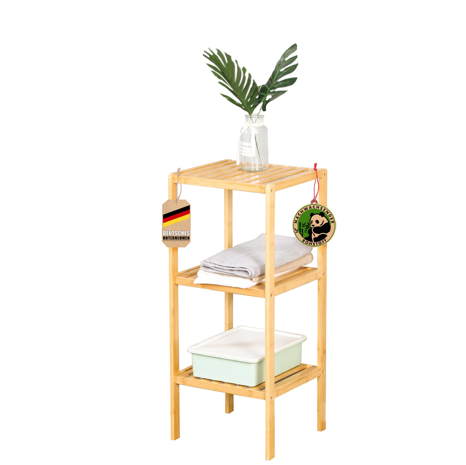 Floordirekt Bambus-Standregal | Lowa  | Ideal zur kreativen Anordnung Ihrer Wohnaccessoires 
