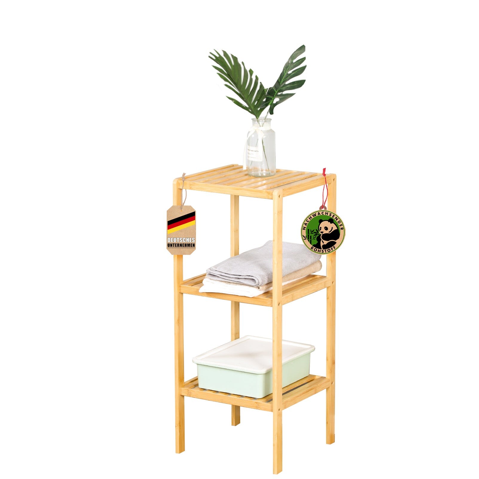 Floordirekt Bambus-Standregal Lowa Ideal zur kreativen Anordnung Ihrer Wohnaccessoires