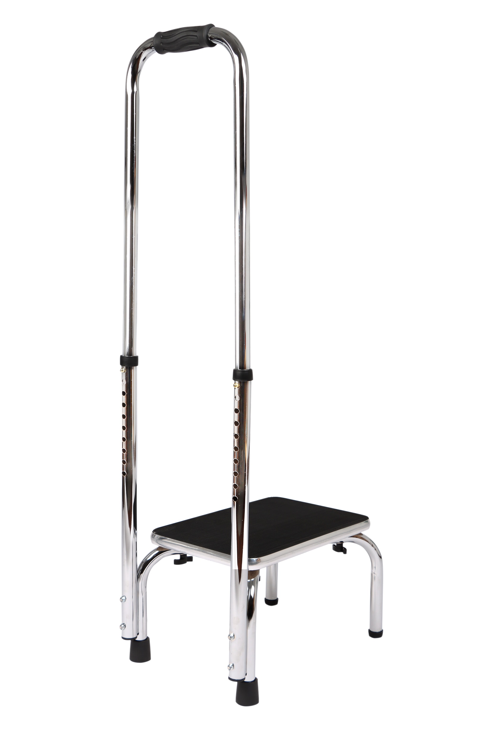 Vital Comfort Trittstufe mit h&ouml;henverstellbarem Haltegriff, chrom, 88 - 108 cm 