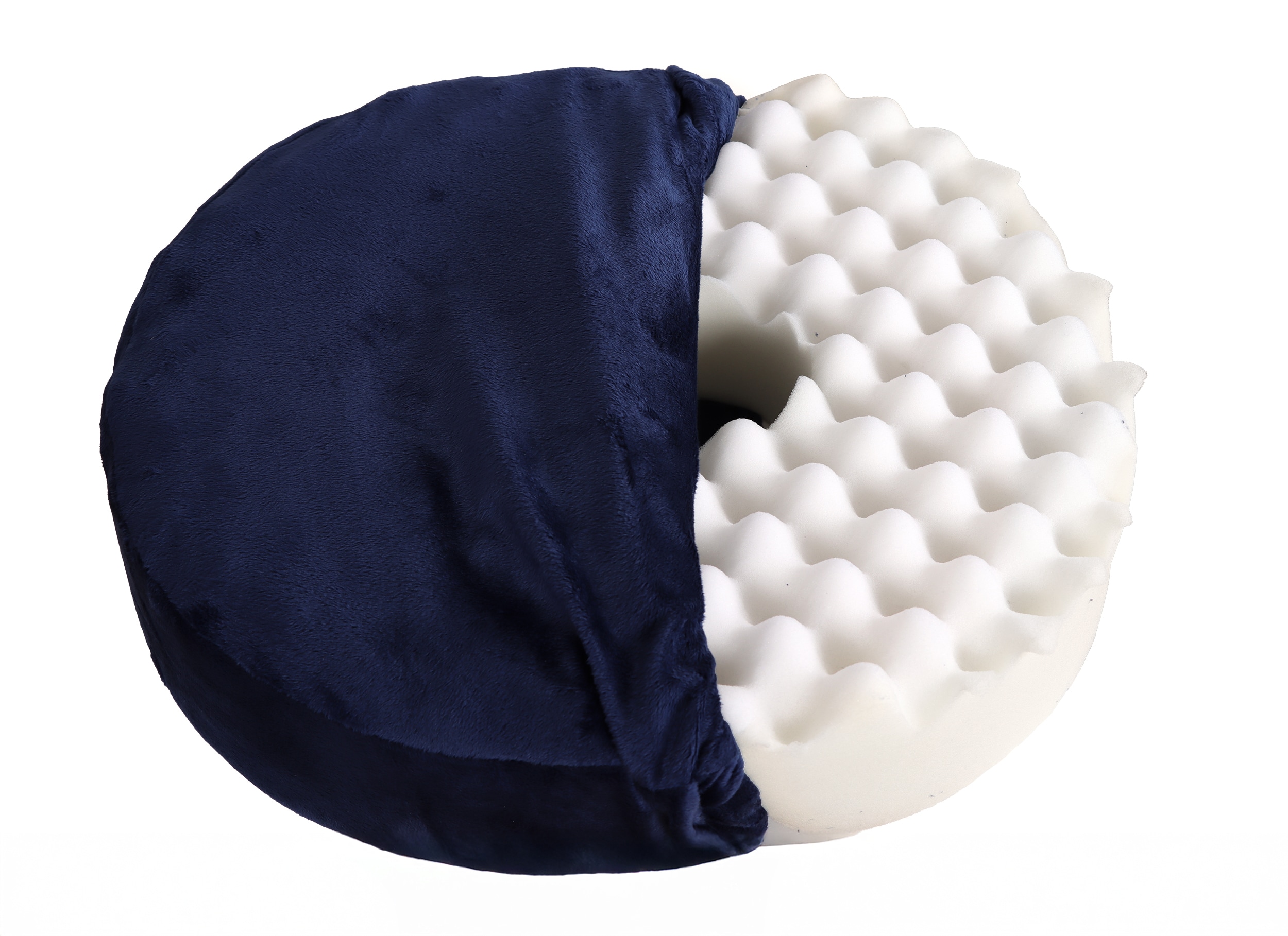 Vital Comfort orthop&auml;disches Ring-Sitzkissen mit Fleece Bezug, blau 