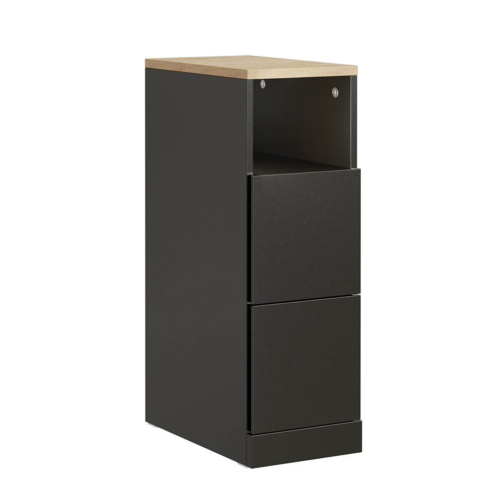 SoBuy Nachttisch 2 drawers Schwarz 35x20x60cm Modern 