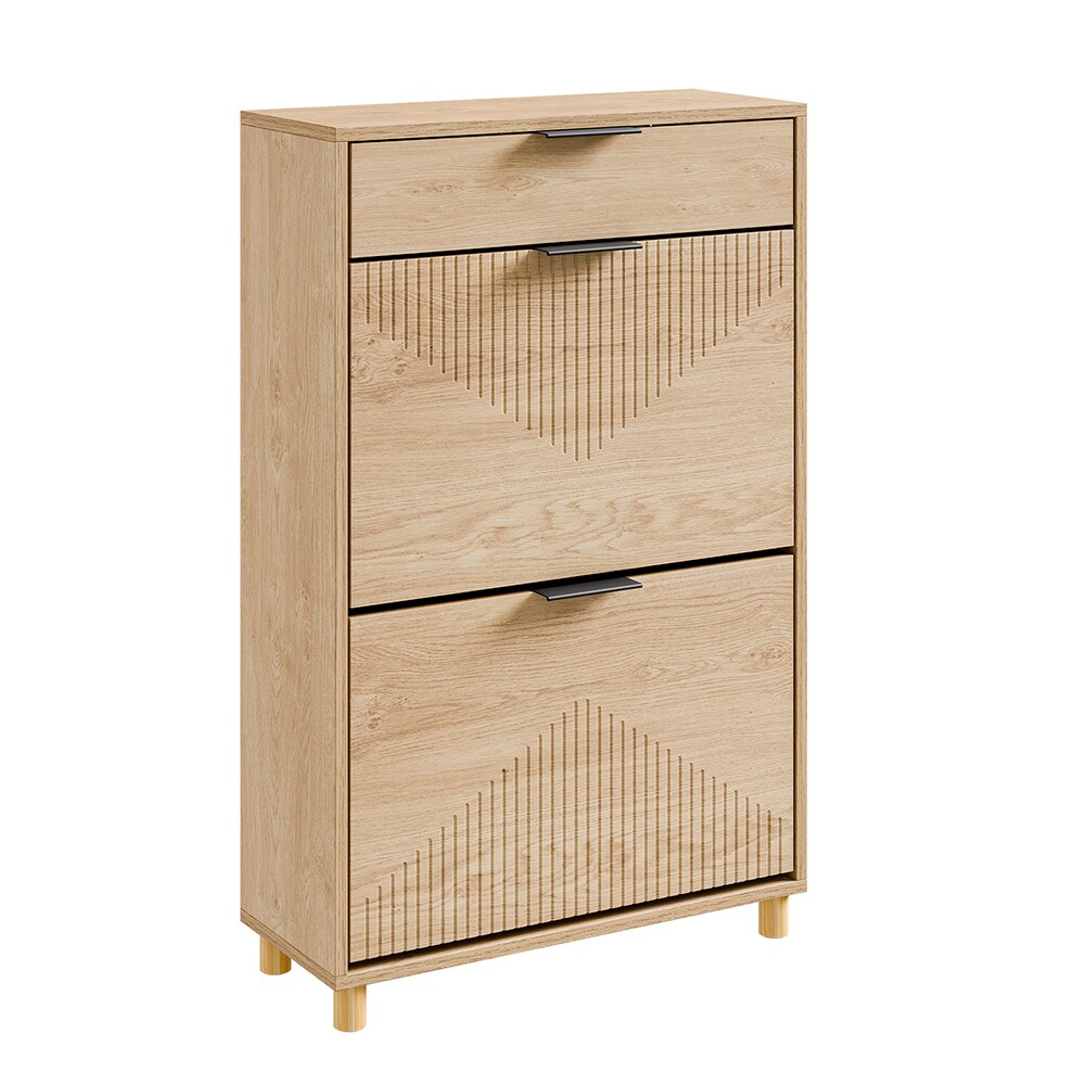 SoBuy Schuhschrank 1 drawer Hell Eiche 60x24x95cm Modern