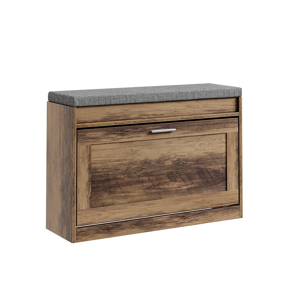 SoBuy Schuhbank mit 1 T&uuml;r Braun 75x24x53cm Modern 