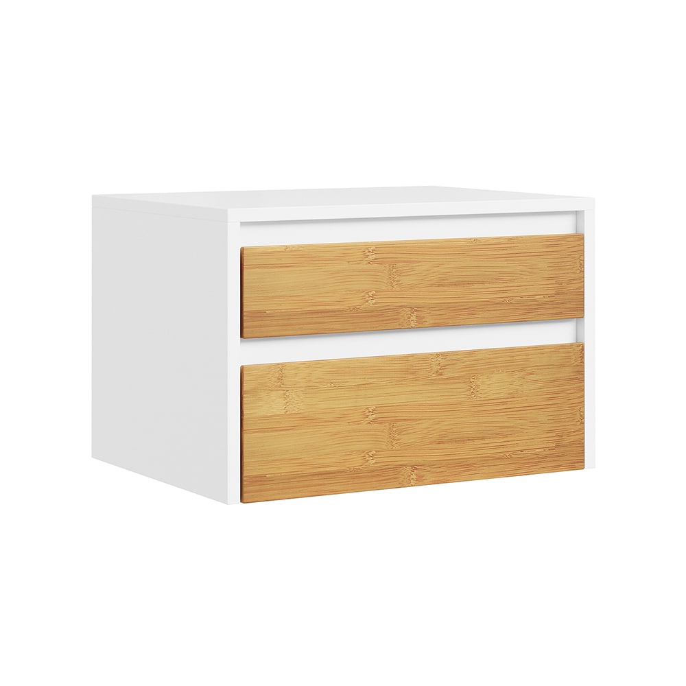 SoBuy Nachttisch mit 2 Schubladen Wei&szlig; 40x29x25cm Modern 