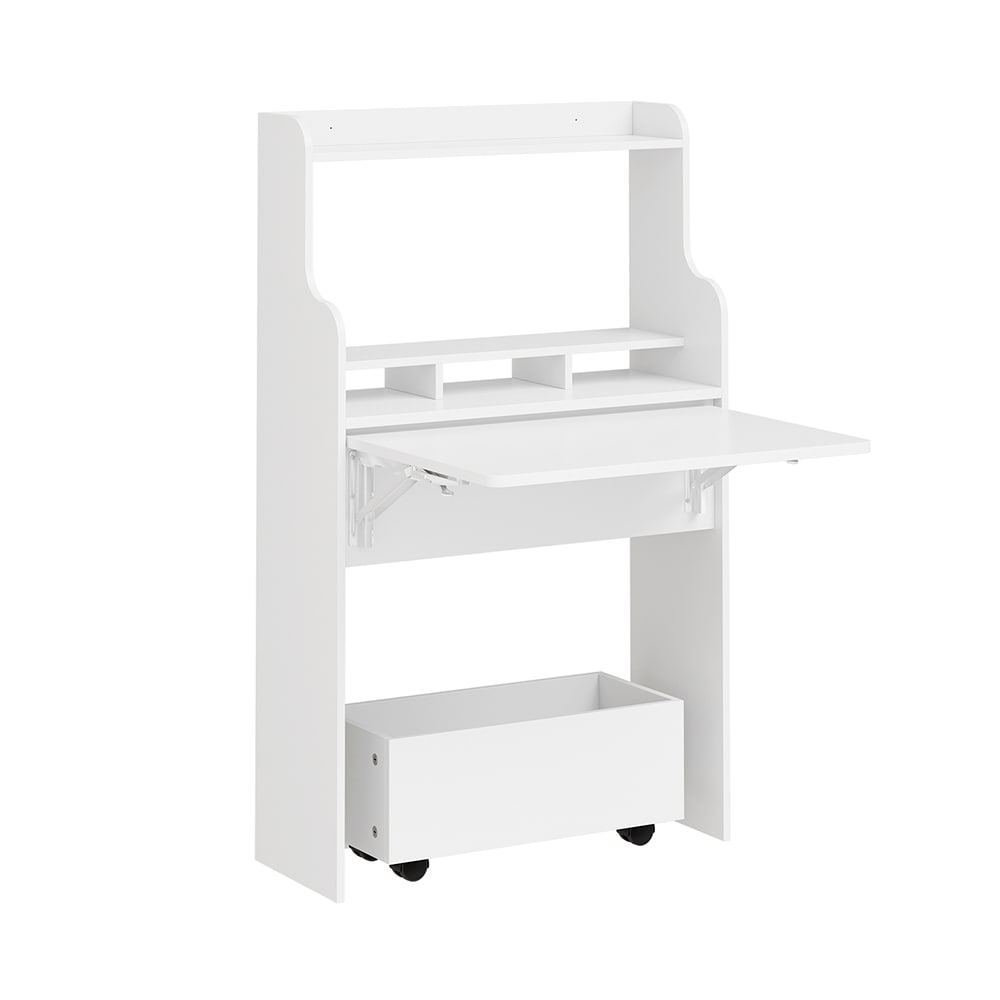 SoBuy Wandklapptisch mit 1 Schublade Wei&szlig; 61x25x100cm Modern 