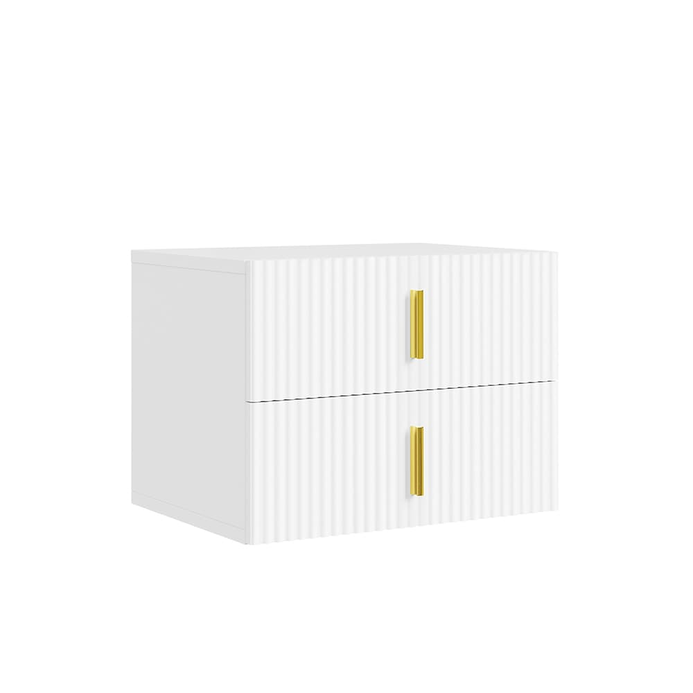 SoBuy Nachttisch mit 2 Schubladen Wei&szlig; 40x30x30cm Modern 