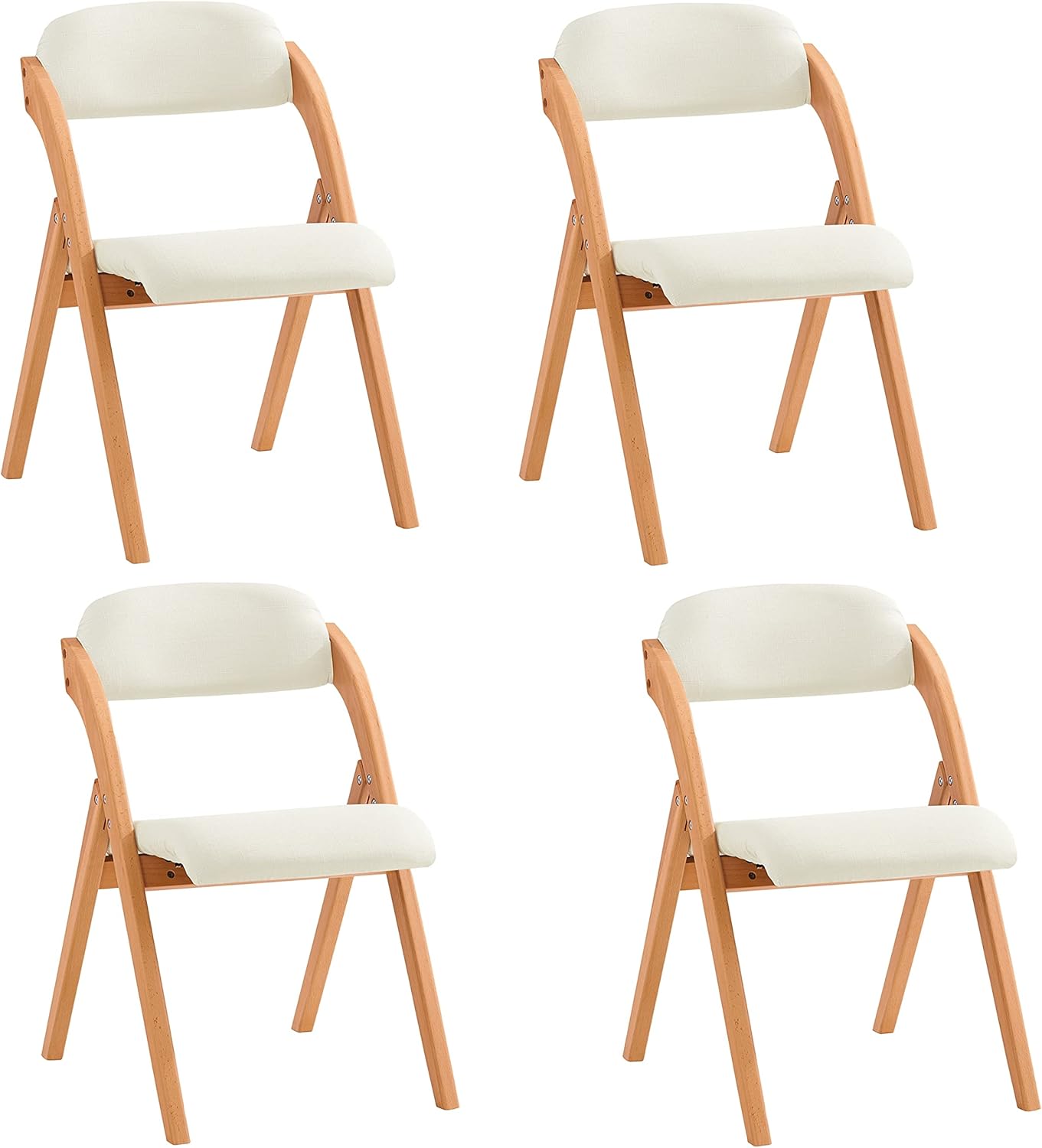 SoBuy Klappstuhl 4er Set Wei&szlig; 41,5x47,5x77cm Nordisch 