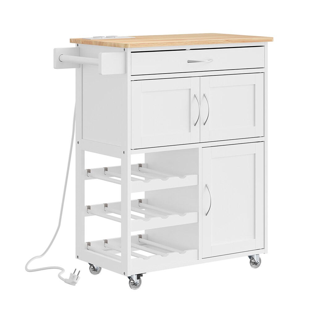 SoBuy K&uuml;chenwagen mit 1 Schublade Wei&szlig; 75x37x87cm Modern 