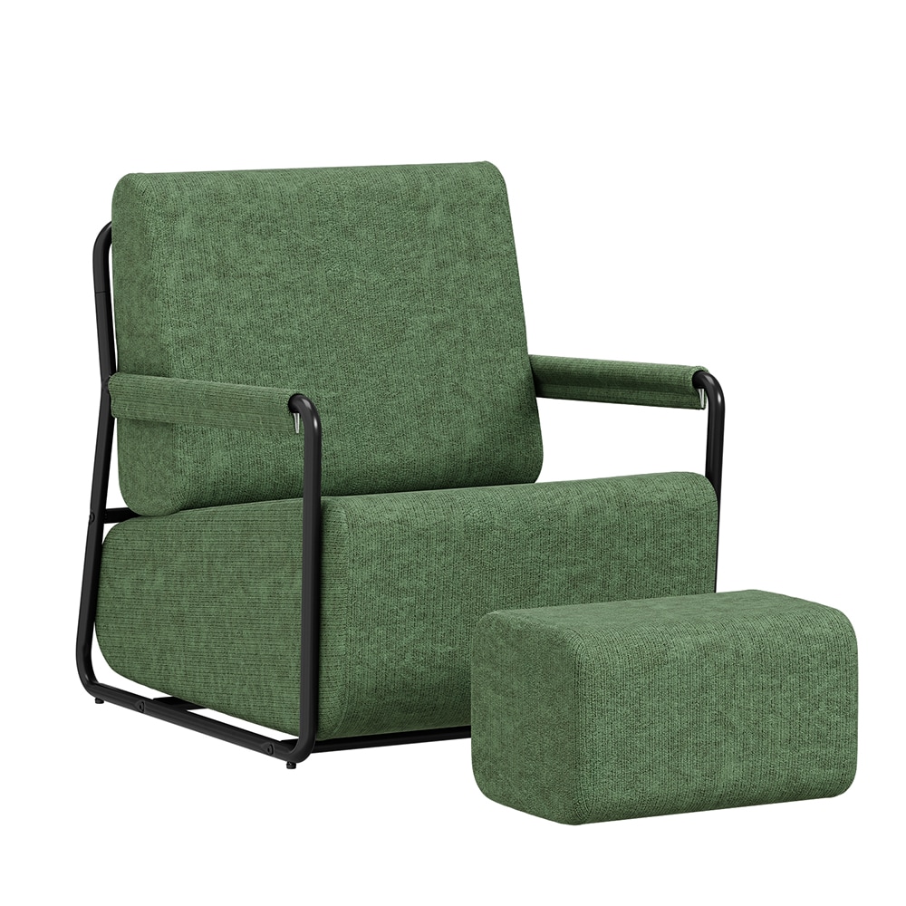 SoBuy Sessel, Liegesessel, Relaxsessel mit Schlaffunktion Dunkelgr&uuml;n 59x74x78cm Modern 