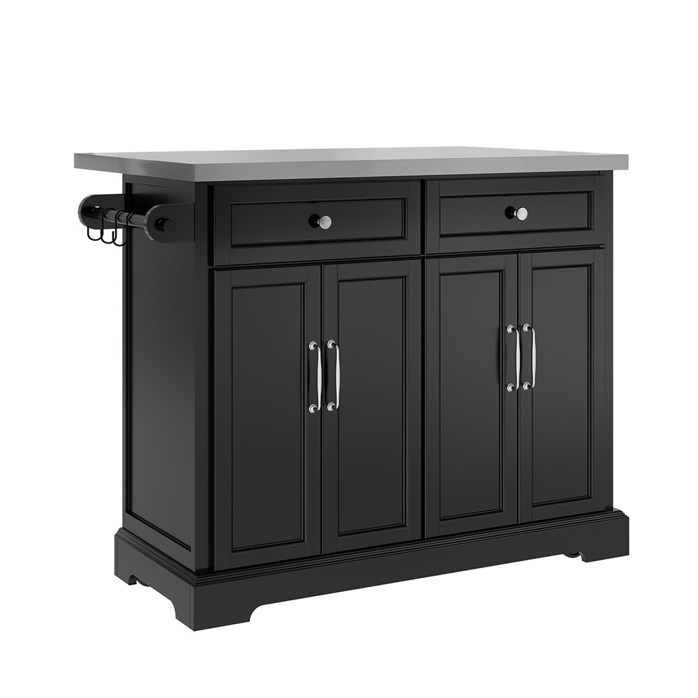 SoBuy K&uuml;chenwagen mit 2 Schubladen Schwarz 107x71x92cm Modern 