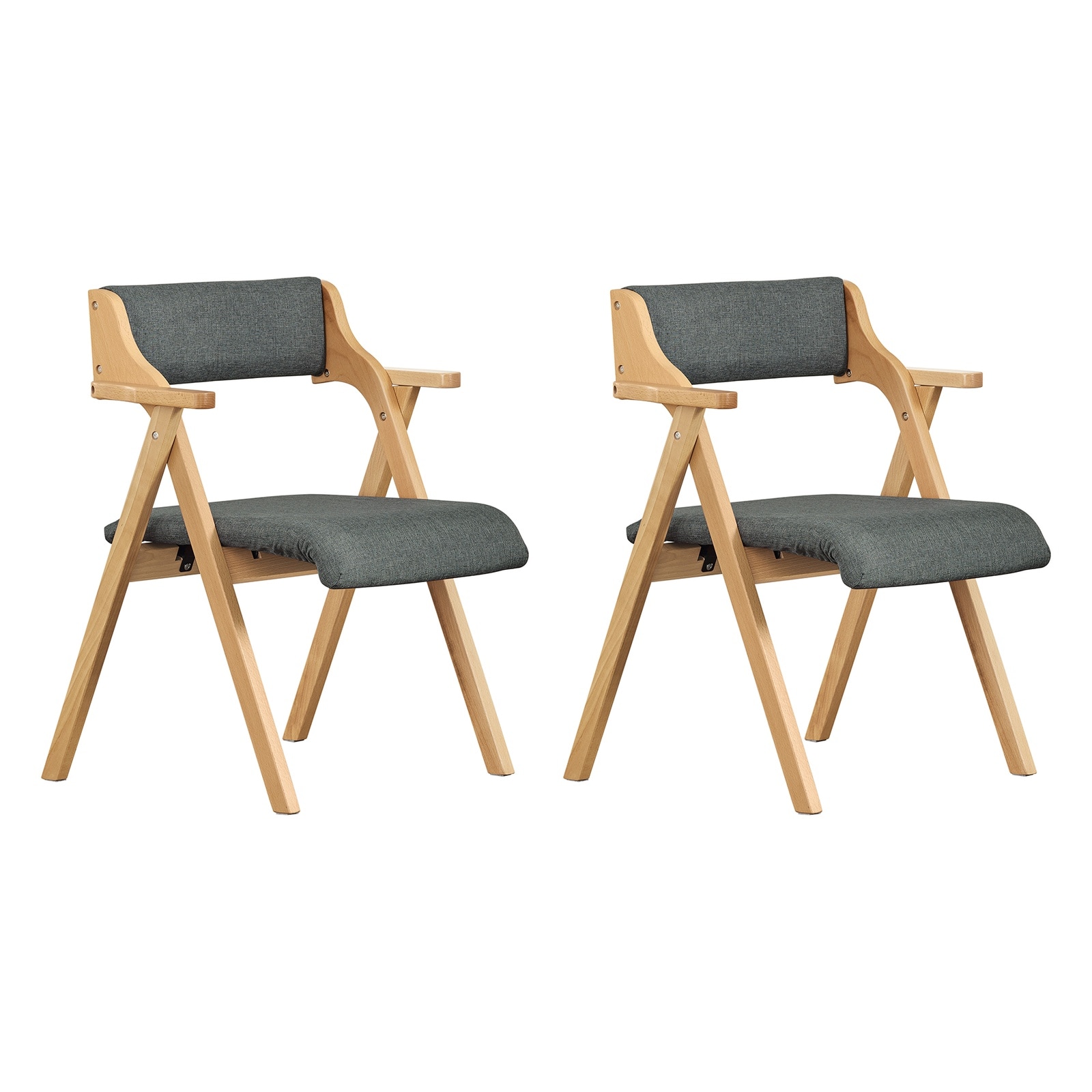 SoBuy 2 Klappst&uuml;hle Dunkelgrau 62x56x78cm Modern 