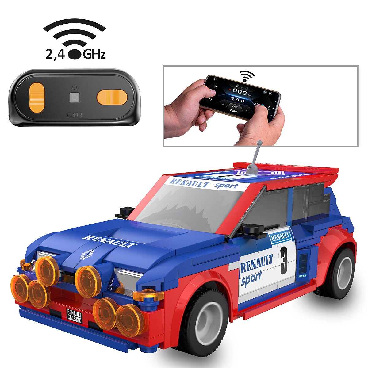 JAMARA-402934 CaDA Renault 5 Maxi Turbo 1:20 2,4GHz Bricks